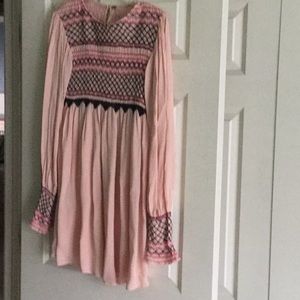 Free people blush smocked dress